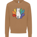 LGBT Kitsune Fox Gay Pride Mens Sweatshirt Jumper Caramel Latte