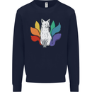 LGBT Kitsune Fox Gay Pride Mens Sweatshirt Jumper Navy Blue