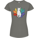 LGBT Kitsune Fox Gay Pride Womens Petite Cut T-Shirt Charcoal