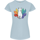 LGBT Kitsune Fox Gay Pride Womens Petite Cut T-Shirt Light Blue