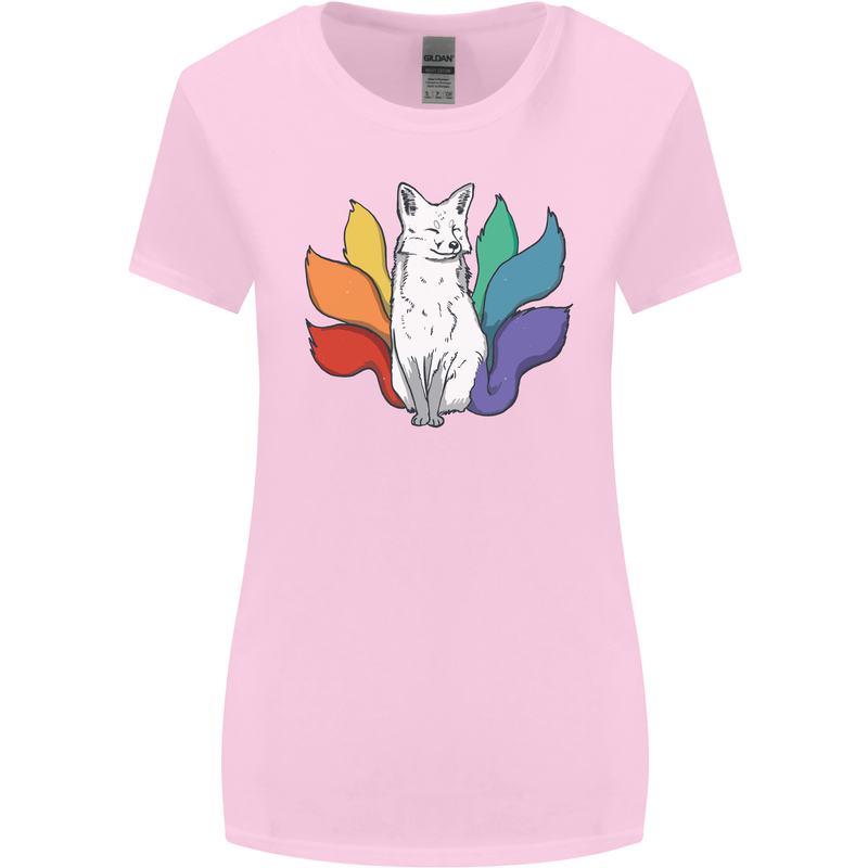 LGBT Kitsune Fox Gay Pride Womens Wider Cut T-Shirt Light Pink