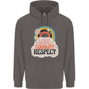 LGBT Love Equality Respect Gay Pride Day Mens 80% Cotton Hoodie Charcoal