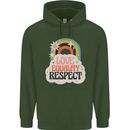 LGBT Love Equality Respect Gay Pride Day Mens 80% Cotton Hoodie Forest Green