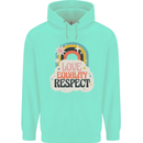 LGBT Love Equality Respect Gay Pride Day Mens 80% Cotton Hoodie Peppermint