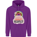 LGBT Love Equality Respect Gay Pride Day Mens 80% Cotton Hoodie Purple