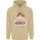 LGBT Love Equality Respect Gay Pride Day Mens 80% Cotton Hoodie Sand