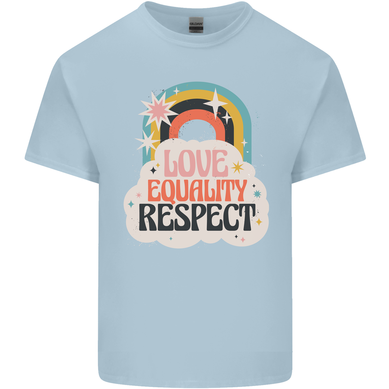LGBT Love Equality Respect Gay Pride Day Mens Cotton T-Shirt Tee Top Light Blue