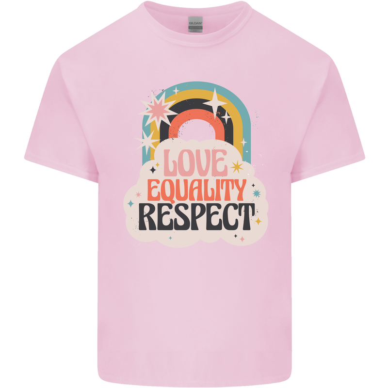 LGBT Love Equality Respect Gay Pride Day Mens Cotton T-Shirt Tee Top Light Pink