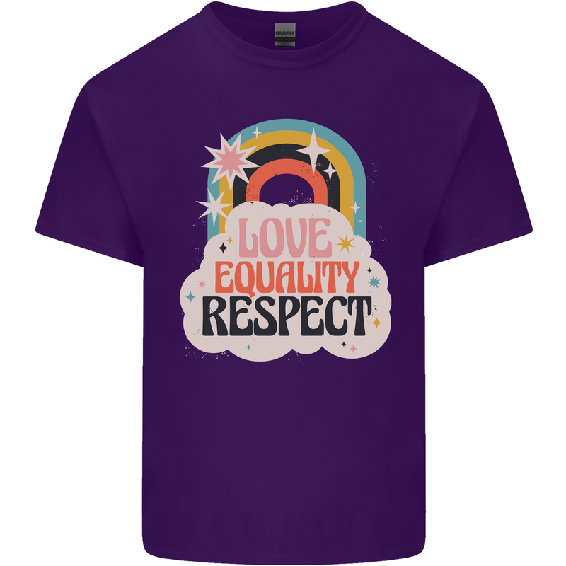 LGBT Love Equality Respect Gay Pride Day Mens Cotton T-Shirt Tee Top Purple