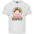 LGBT Love Equality Respect Gay Pride Day Mens Cotton T-Shirt Tee Top White
