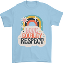 LGBT Love Equality Respect Gay Pride Day Mens T-Shirt Cotton Gildan Light Blue