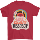 LGBT Love Equality Respect Gay Pride Day Mens T-Shirt Cotton Gildan Red