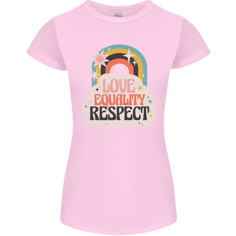 LGBT Love Equality Respect Gay Pride Day Womens Petite Cut T-Shirt Light Pink