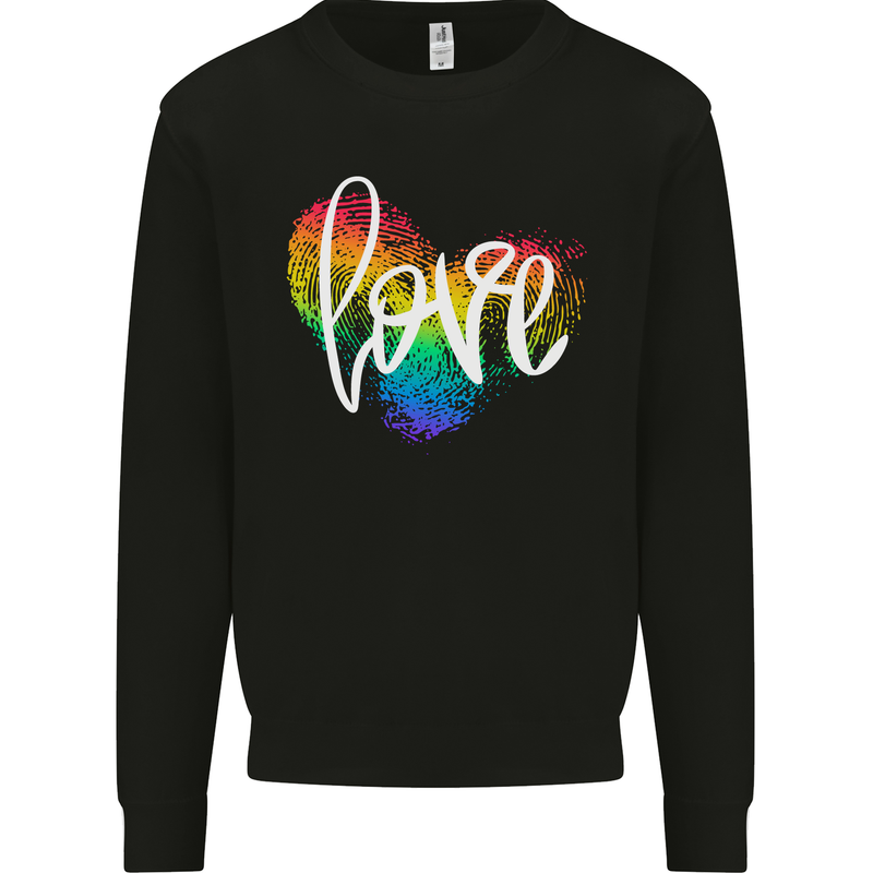 LGBT Love Gay Pride Day Awareness Mens Sweatshirt Jumper Black