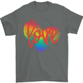 LGBT Love Gay Pride Day Awareness Mens T-Shirt Cotton Gildan Charcoal