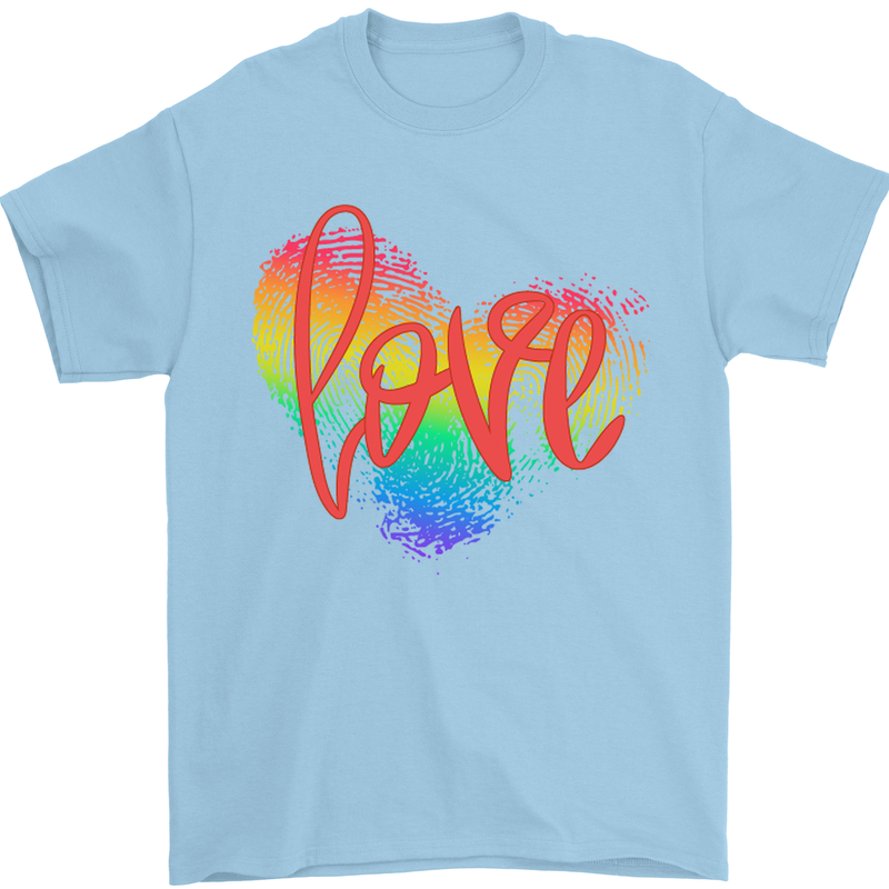 LGBT Love Gay Pride Day Awareness Mens T-Shirt Cotton Gildan Light Blue