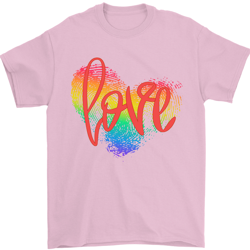 LGBT Love Gay Pride Day Awareness Mens T-Shirt Cotton Gildan Light Pink