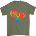 LGBT Love Gay Pride Day Awareness Mens T-Shirt Cotton Gildan Military Green