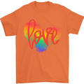 LGBT Love Gay Pride Day Awareness Mens T-Shirt Cotton Gildan Orange