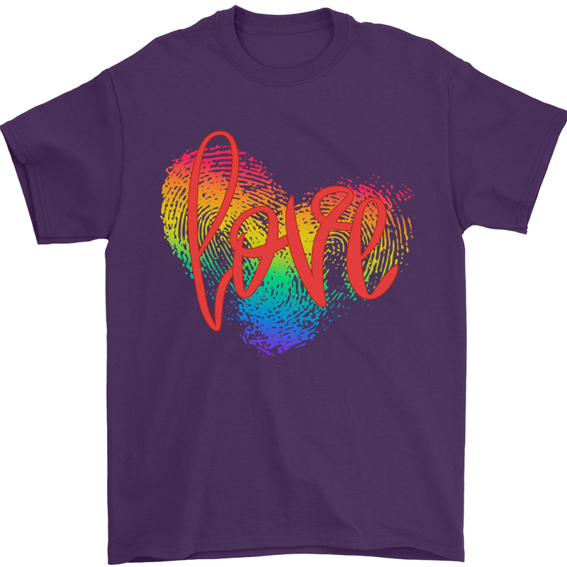 LGBT Love Gay Pride Day Awareness Mens T-Shirt Cotton Gildan Purple