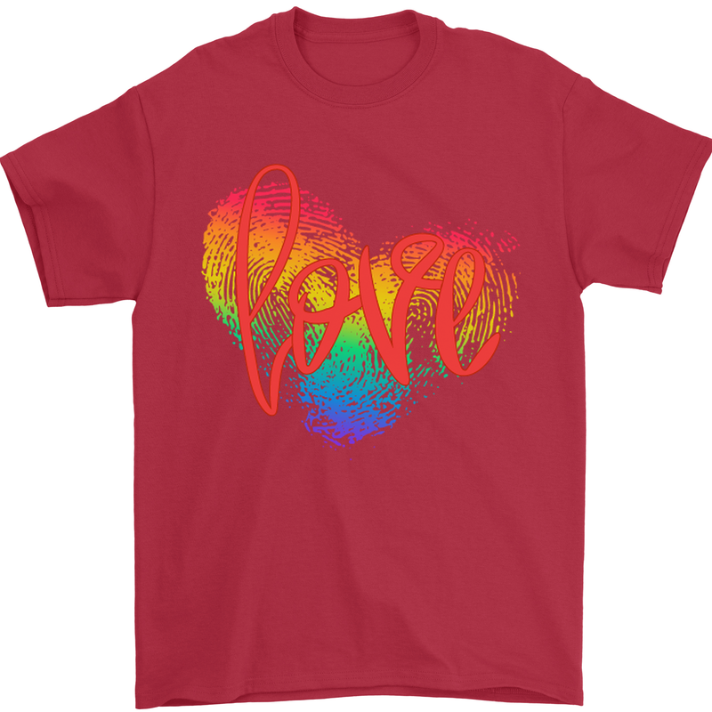 LGBT Love Gay Pride Day Awareness Mens T-Shirt Cotton Gildan Red