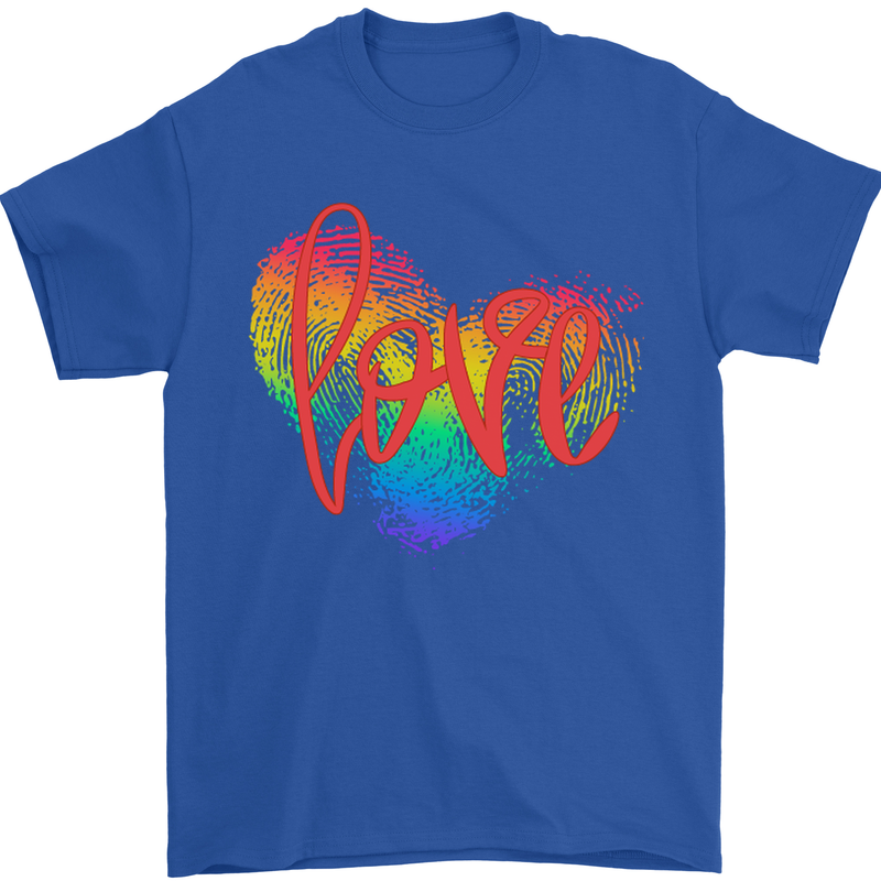 LGBT Love Gay Pride Day Awareness Mens T-Shirt Cotton Gildan Royal Blue