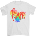 LGBT Love Gay Pride Day Awareness Mens T-Shirt Cotton Gildan White