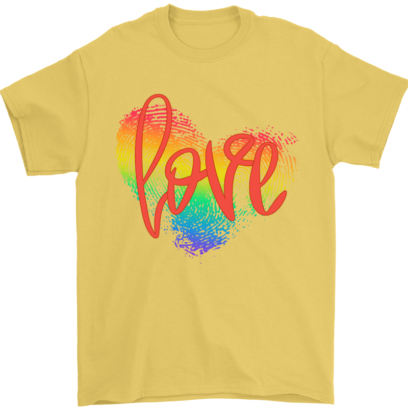 LGBT Love Gay Pride Day Awareness Mens T-Shirt Cotton Gildan Yellow