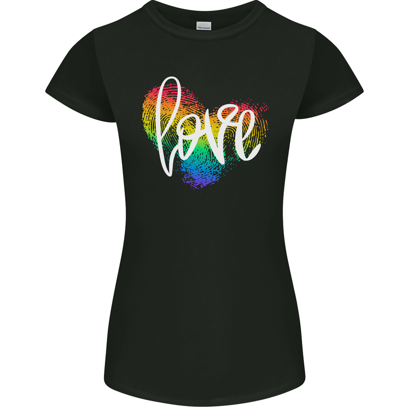 LGBT Love Gay Pride Day Awareness Womens Petite Cut T-Shirt Black