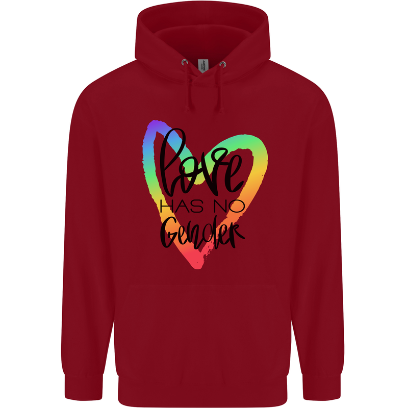 LGBT Love Has No Gender Gay Pride Day Childrens Kids Hoodie Red