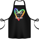 LGBT Love Has No Gender Gay Pride Day Cotton Apron 100% Organic Black