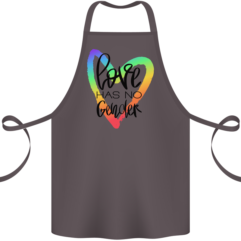 LGBT Love Has No Gender Gay Pride Day Cotton Apron 100% Organic Dark Grey
