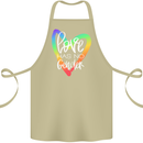 LGBT Love Has No Gender Gay Pride Day Cotton Apron 100% Organic Khaki