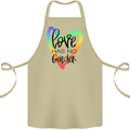 LGBT Love Has No Gender Gay Pride Day Cotton Apron 100% Organic Khaki