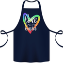 LGBT Love Has No Gender Gay Pride Day Cotton Apron 100% Organic Navy Blue