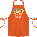 LGBT Love Has No Gender Gay Pride Day Cotton Apron 100% Organic Orange
