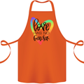 LGBT Love Has No Gender Gay Pride Day Cotton Apron 100% Organic Orange