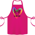 LGBT Love Has No Gender Gay Pride Day Cotton Apron 100% Organic Pink