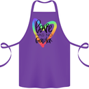 LGBT Love Has No Gender Gay Pride Day Cotton Apron 100% Organic Purple