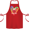 LGBT Love Has No Gender Gay Pride Day Cotton Apron 100% Organic Red