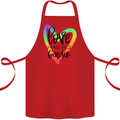 LGBT Love Has No Gender Gay Pride Day Cotton Apron 100% Organic Red