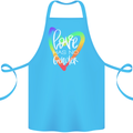 LGBT Love Has No Gender Gay Pride Day Cotton Apron 100% Organic Turquoise