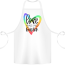 LGBT Love Has No Gender Gay Pride Day Cotton Apron 100% Organic White