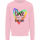 LGBT Love Has No Gender Gay Pride Day Kids Sweatshirt Jumper Light Pink