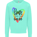 LGBT Love Has No Gender Gay Pride Day Kids Sweatshirt Jumper Peppermint