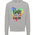 LGBT Love Has No Gender Gay Pride Day Kids Sweatshirt Jumper Sports Grey