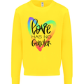 LGBT Love Has No Gender Gay Pride Day Kids Sweatshirt Jumper Yellow