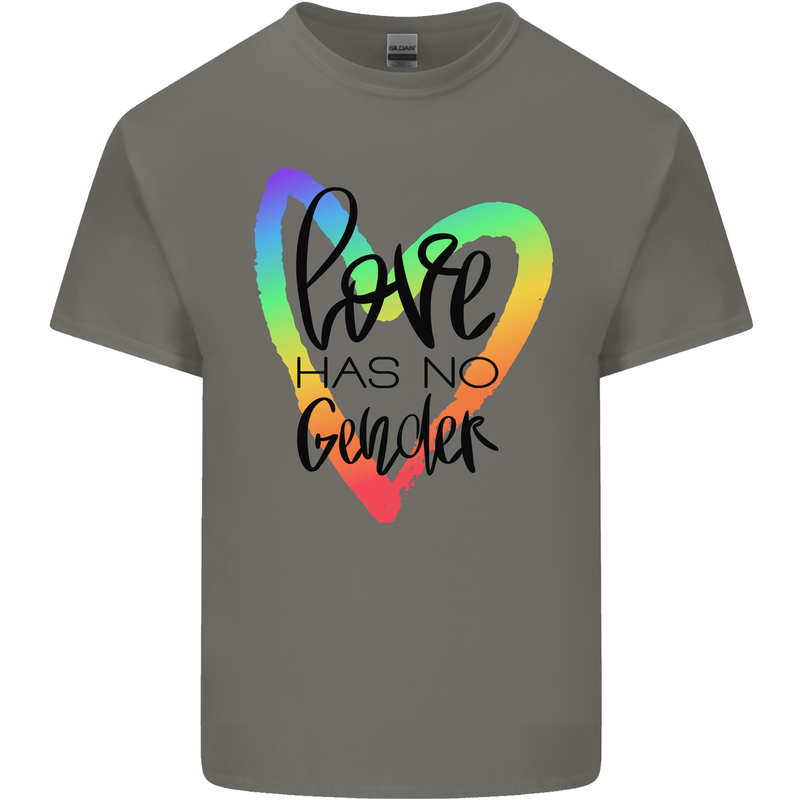 LGBT Love Has No Gender Gay Pride Day Kids T-Shirt Childrens Charcoal