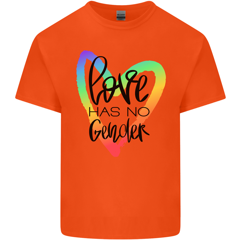 LGBT Love Has No Gender Gay Pride Day Kids T-Shirt Childrens Orange