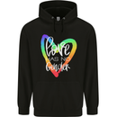 LGBT Love Has No Gender Gay Pride Day Mens 80% Cotton Hoodie Black